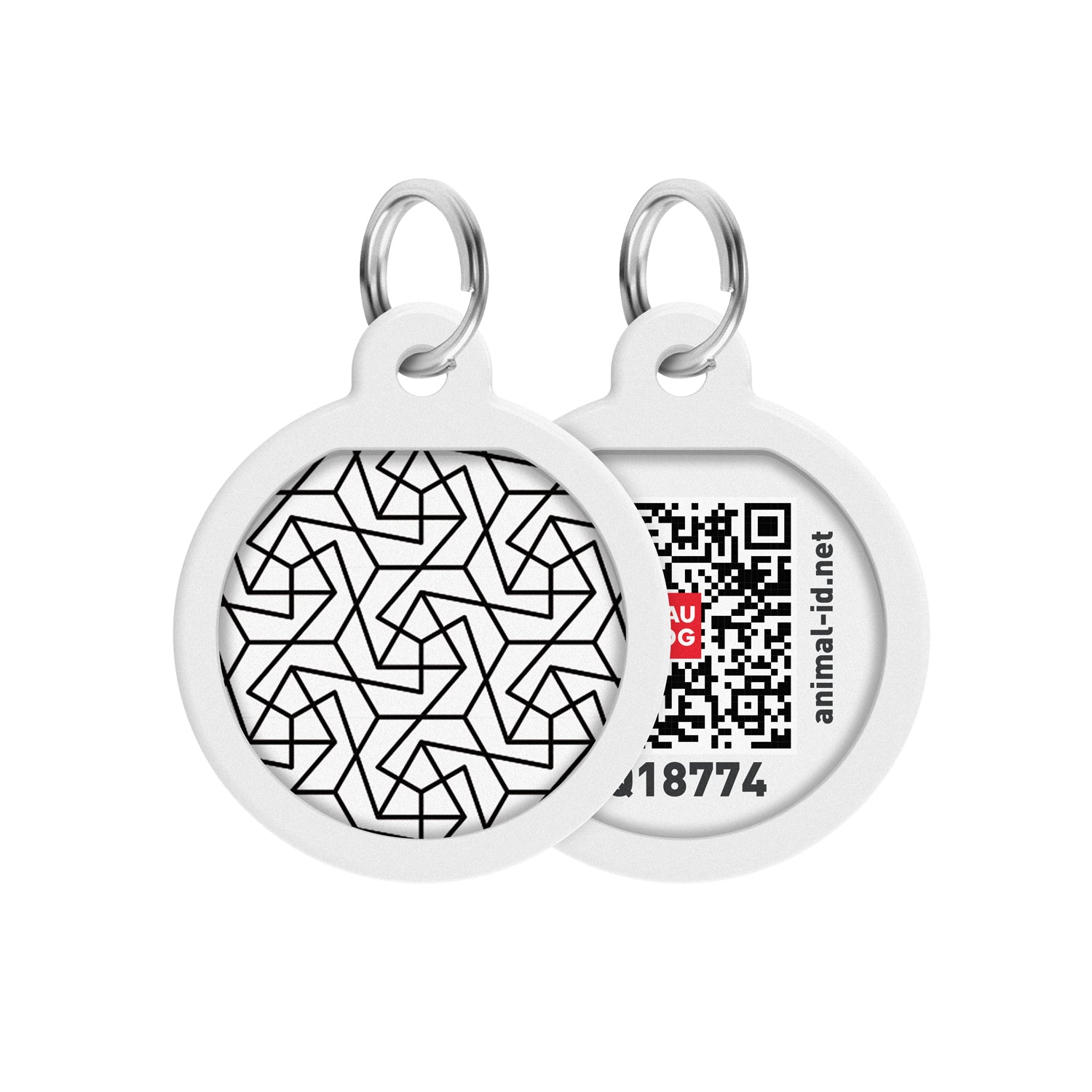 WAUDOG Smart ID metal pet tag with QR-passport, "Geometry"  -0625-0202