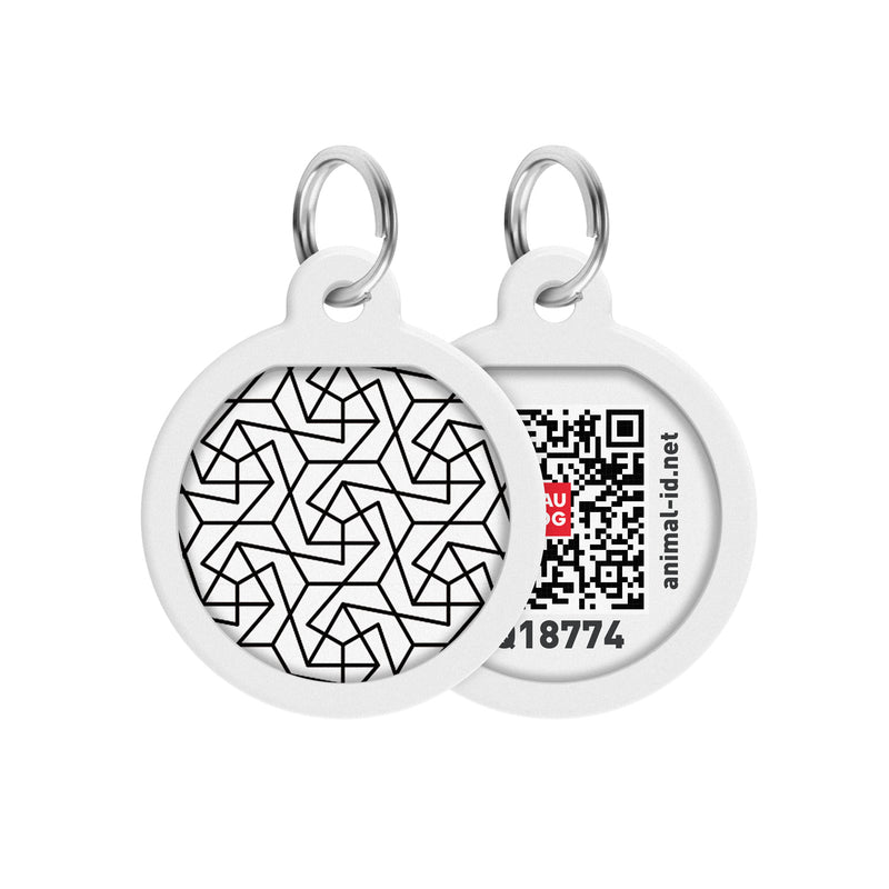 WAUDOG Smart ID metal pet tag with QR-passport, "Geometry"  -0625-0202