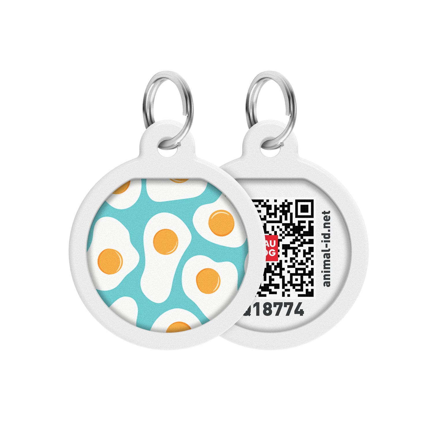 WAUDOG Smart ID metal pet tag with QR-passport, "Eggs"  -0625-0213