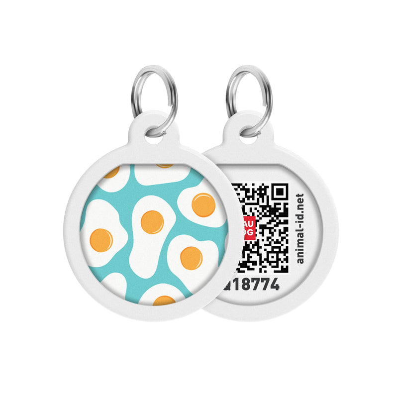 WAUDOG Smart ID metal pet tag with QR-passport, "Eggs"  -0625-0213