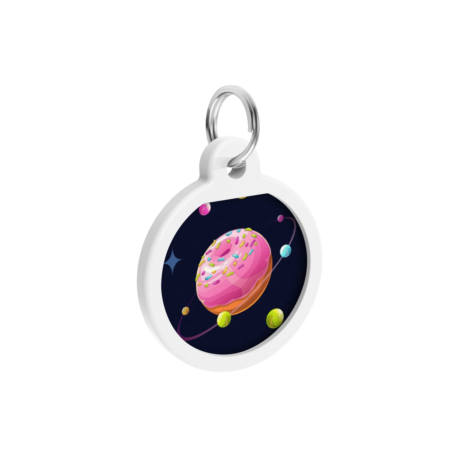 WAUDOG Smart ID metal pet tag with QR-passport, "Donuts universe" -0625-0218