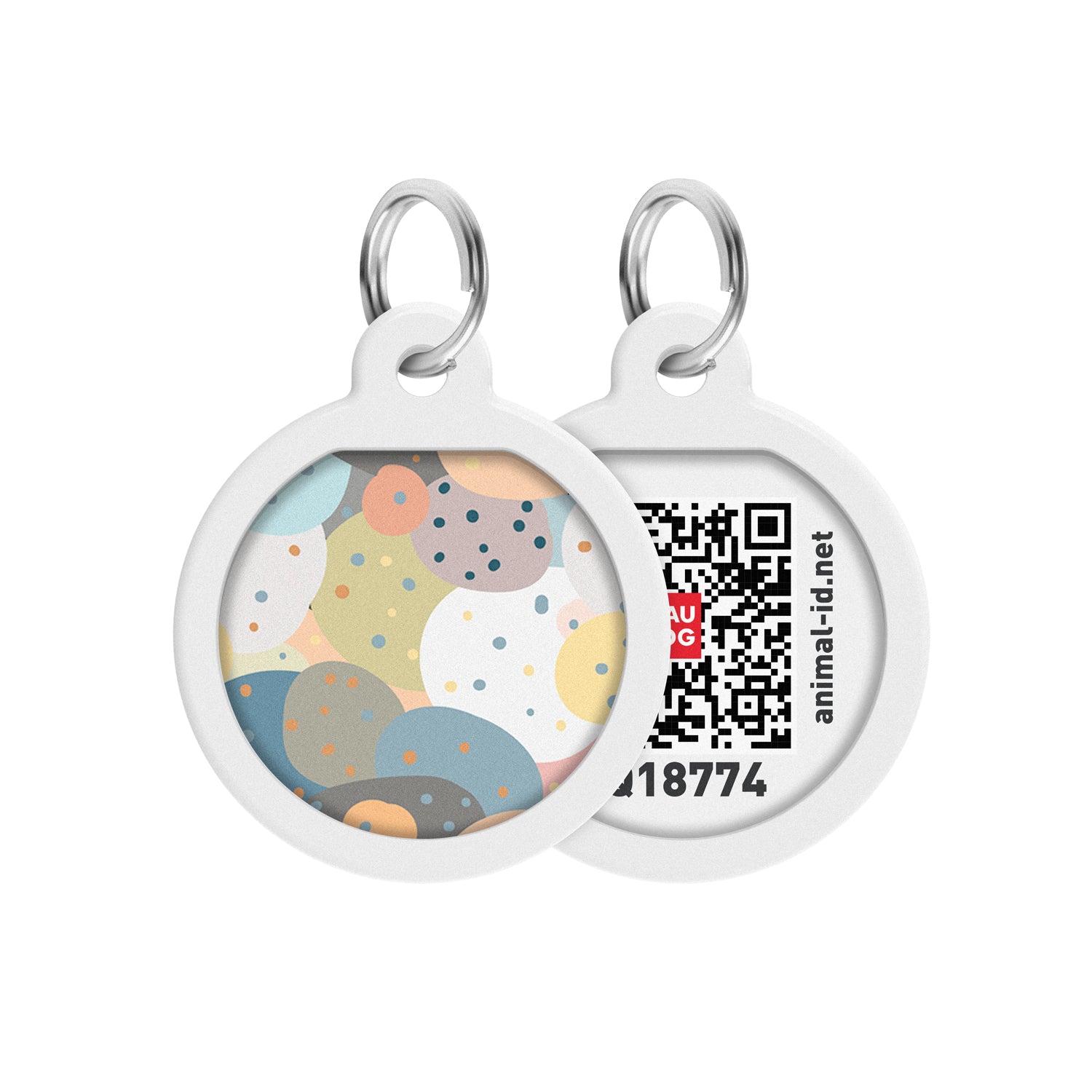 WAUDOG Smart ID metal pet tag with QR-passport, "Abstraction"  -0625-0219