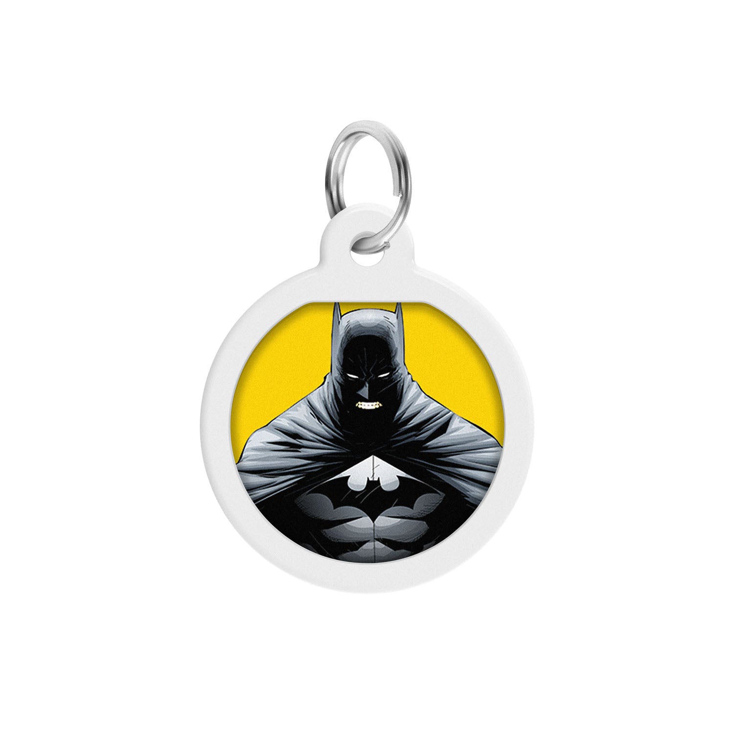 WAUDOG Smart ID metal pet tag with QR-passport, "Batman yellow"  -0625-1003