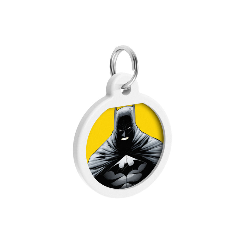 WAUDOG Smart ID metal pet tag with QR-passport, "Batman yellow"  -0625-1003