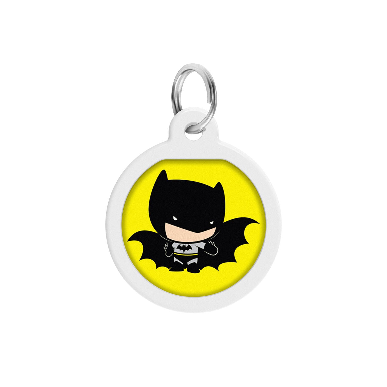 WAUDOG Smart ID metal pet tag with QR-passport, "Batman cartoon" - 625-1004