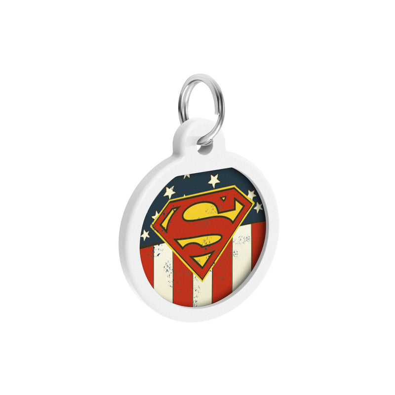 WAUDOG Smart ID metal pet tag with QR-passport, "Superman America" -0625-1010