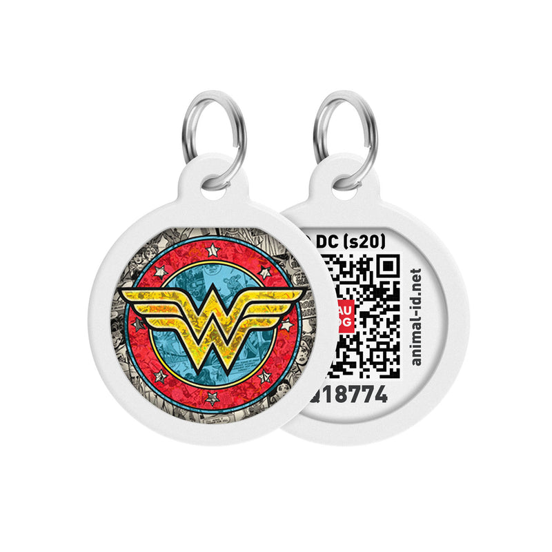 WAUDOG Smart ID metal pet tag with QR-passport, "Wonder Woman 2" - 0625-1013