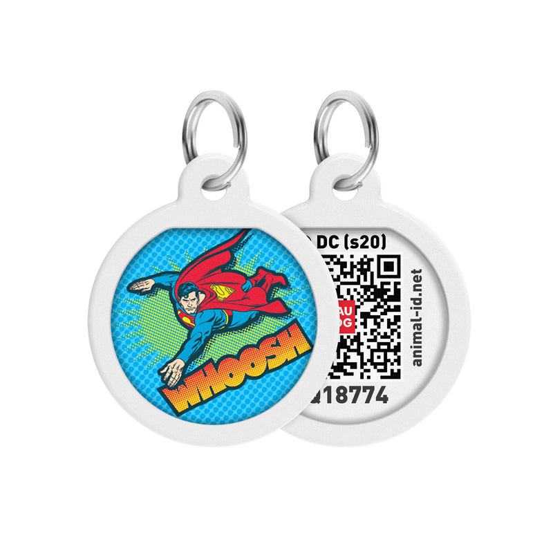 WAUDOG Smart ID metal pet tag with QR-passport, "Superman flight" - 0625-1017