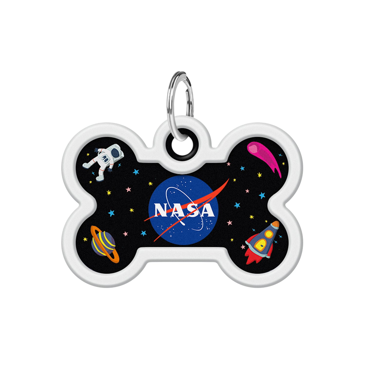 WAUDOG Smart ID metal pet tag with QR-passport, "NASA" -0640-0147