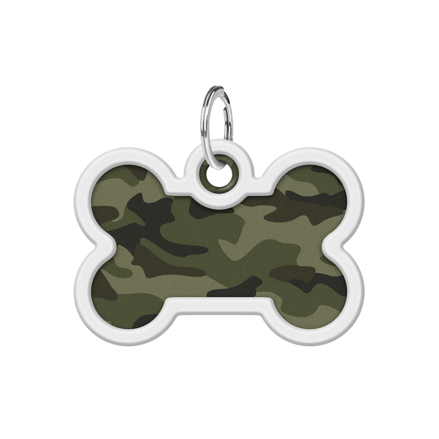 WAUDOG Smart ID metal pet tag with QR-passport, "Green camo" - 0640-0205