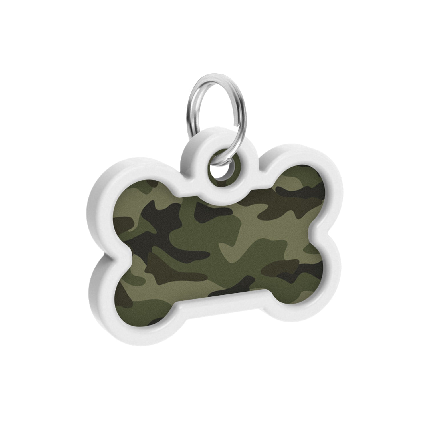 WAUDOG Smart ID metal pet tag with QR-passport, "Green camo" - 0640-0205