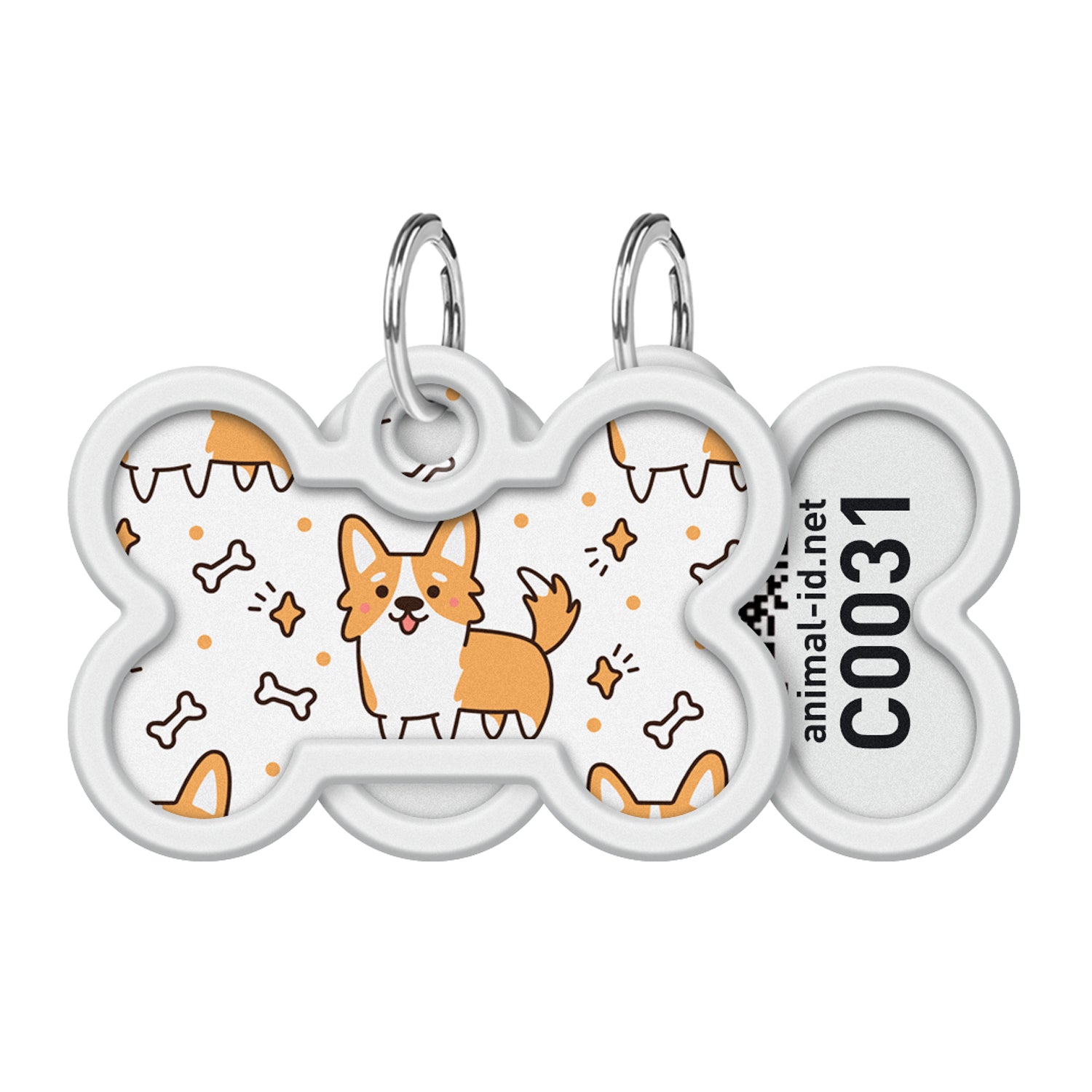 WAUDOG Smart ID metal pet tag with QR-passport, "Corgy"  - 0640-0212