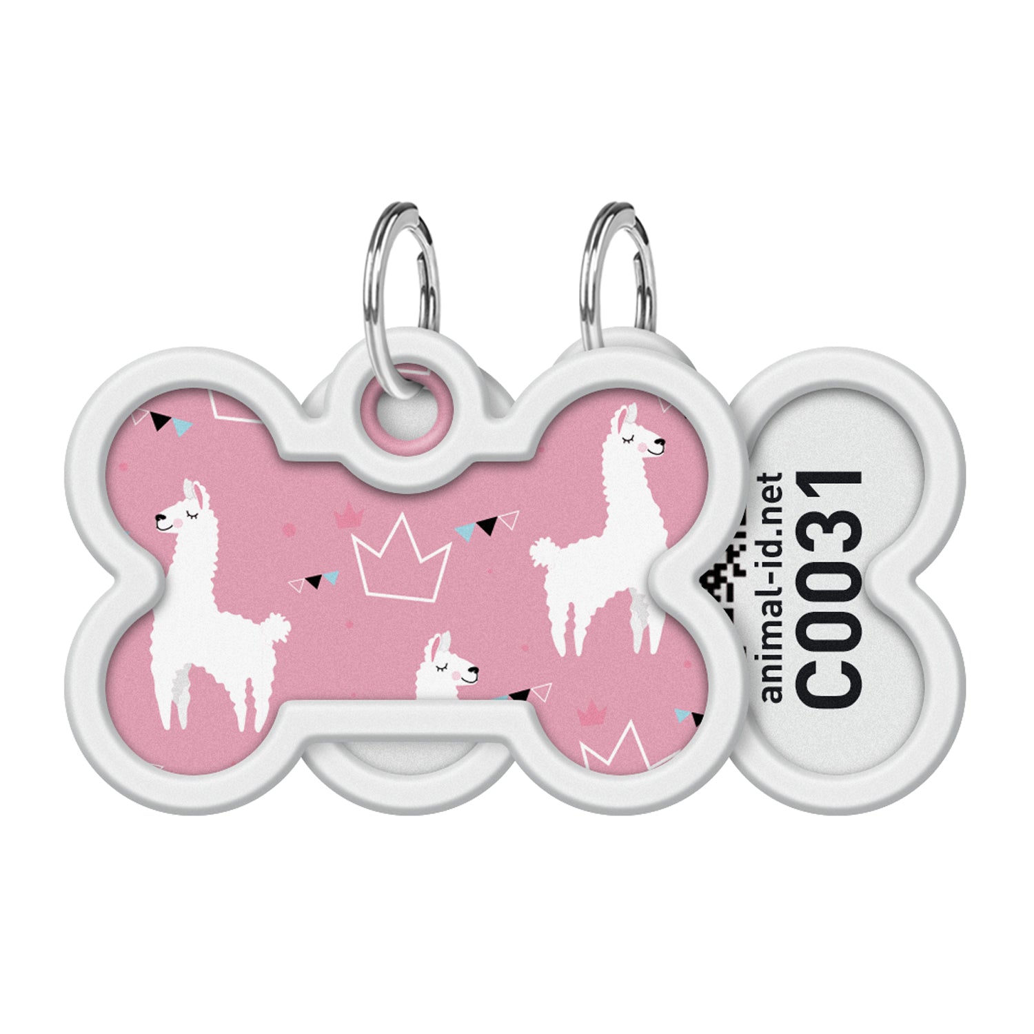 WAUDOG Smart ID metal pet tag with QR-passport, "Llamas" - 0640-0217