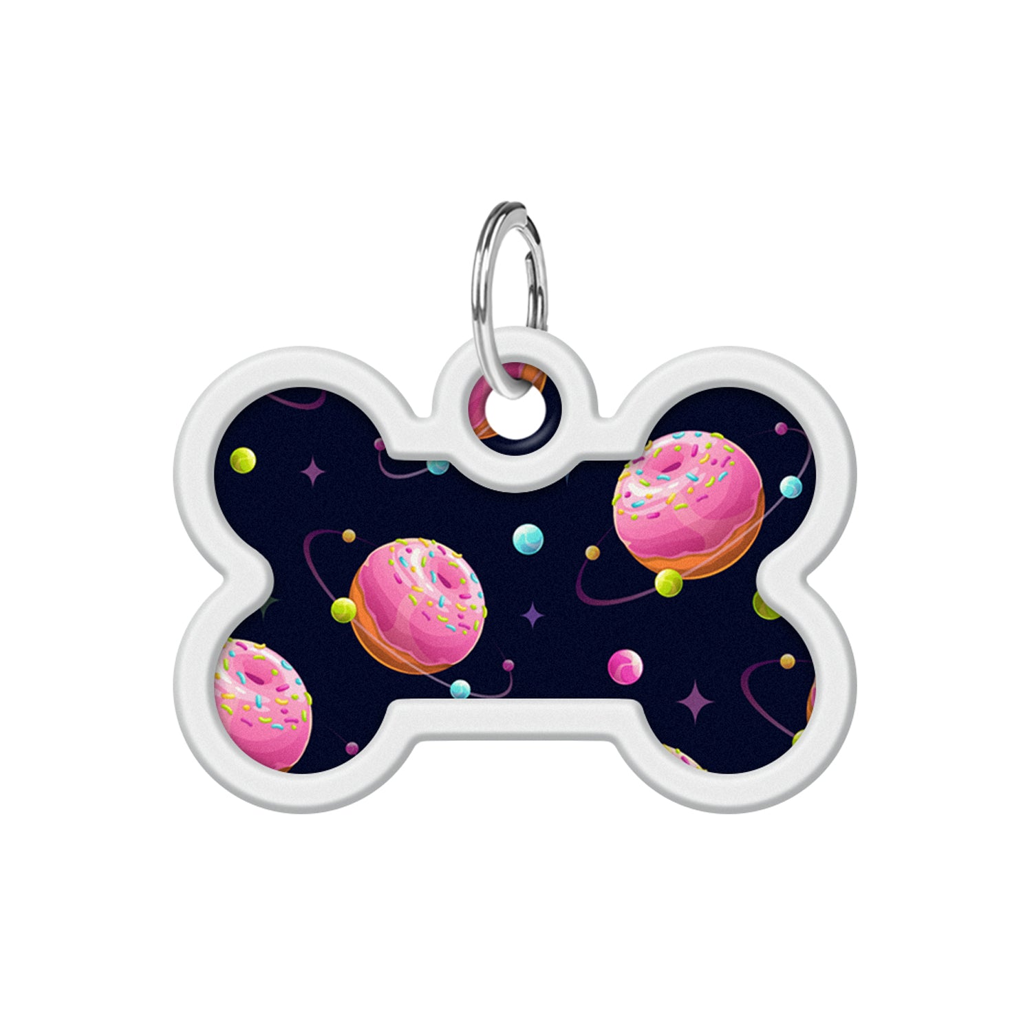 WAUDOG Smart ID metal pet tag with QR-passport, "Donuts universe" -0640-0218