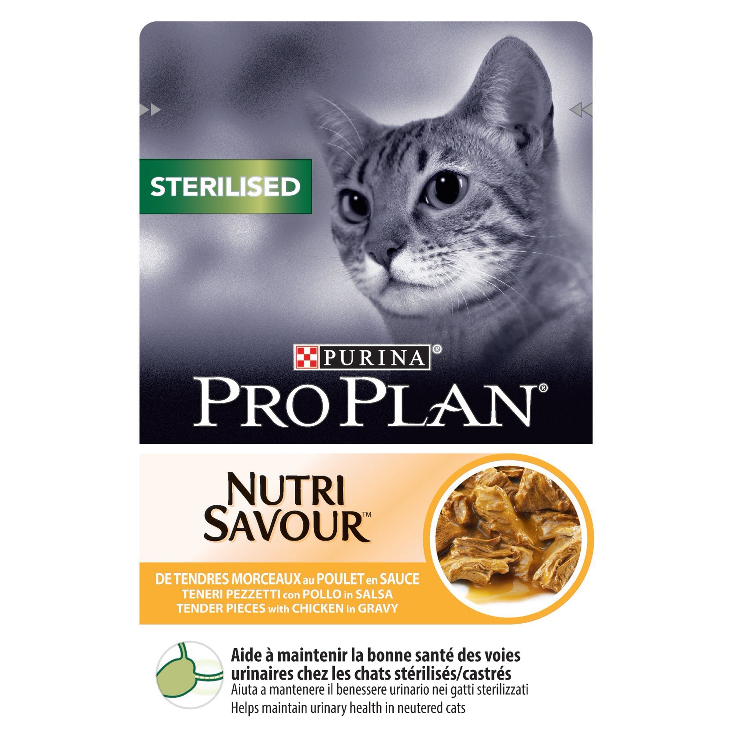 PURINA® PRO PLAN® Sterilised Nutri Savour™ with Chicken in Gravy 85g