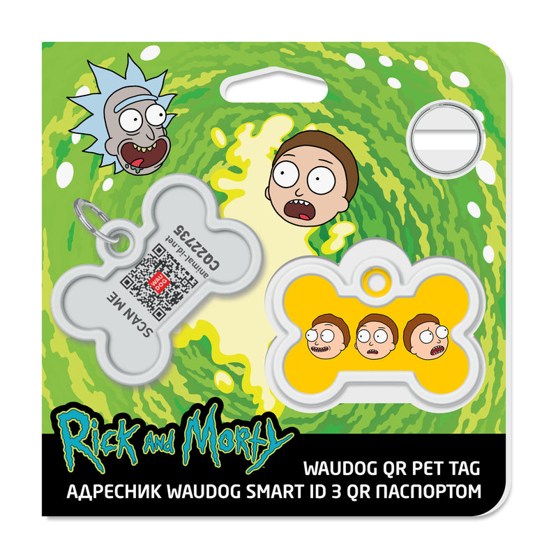 WAUDOG Smart ID metal pet tag with QR-passport, "Rick and Morty 2" - 231-0281