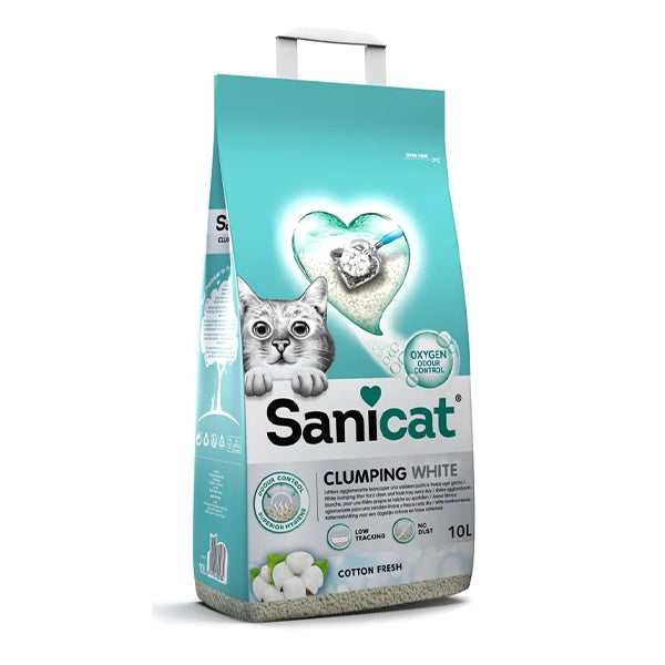 SaniCat Litter White Cotton Fresh Clumping 10L