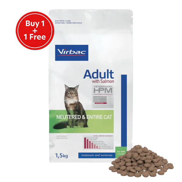 Virbac Cat Adult With Salmon Neutered & Entire Cat 1.5kg