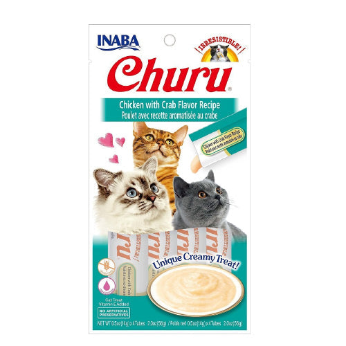 Churu  Chicken Puree with Crab Rewards for Cats, 4×14g