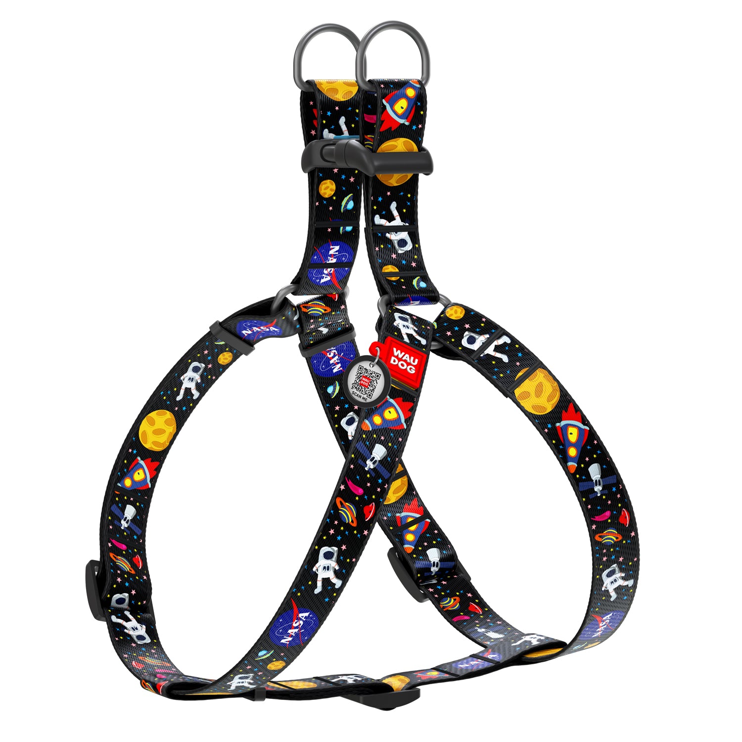 WAUDOG Nylon dog harness with QR-passport, "NASA" - 5020