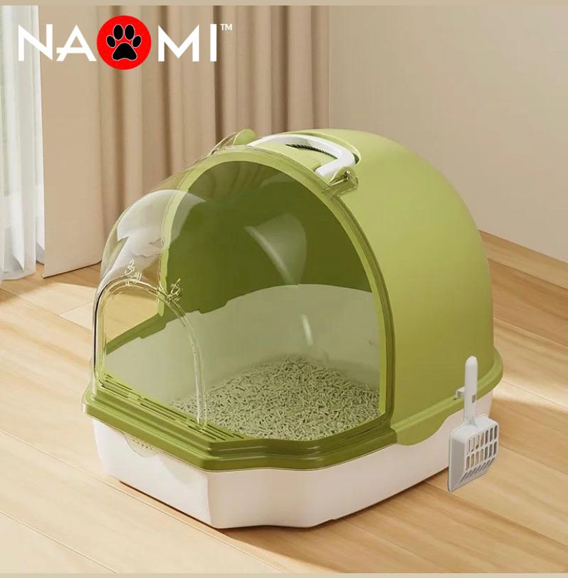 "Cat litter Box Material:Plastic Size:54*46*43CM  Color: Blue - Green - Yellow"