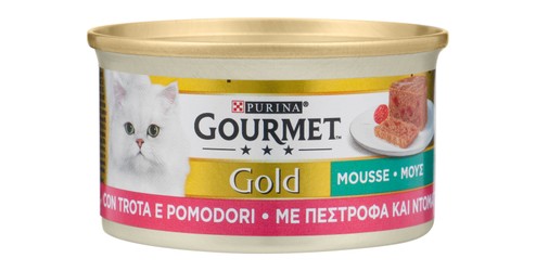 Purina Gourmet Gold Adult Cat Food with Mousse with Vegetables, Tomatoes & Trout 85g