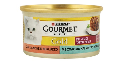 Purina Gourmet Gold Adult Cat Food with Salmon & Cod in Tartar Sauce 85g