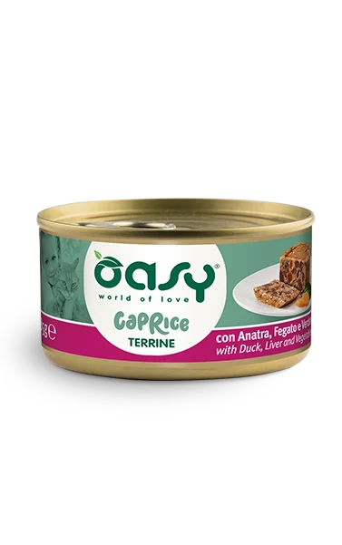 Oasy Wet PetFood for Adult Cats CAPRICE • Terrine with Duck, Liver and Vegetables 85 g