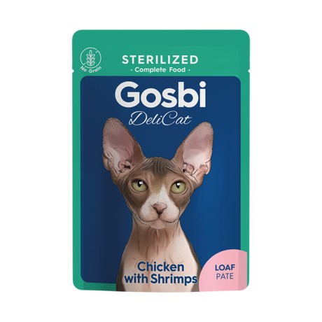 Gosbi Delicat Sterilised Chicken&Shrimps Loaf Pate Cats 70g