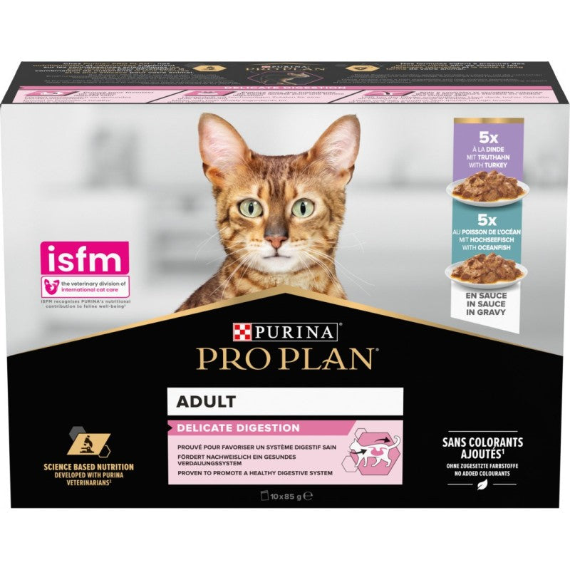 PURINA® PRO PLAN® Delicate Turkey and Oceafish in Gravy Sachets Pack 10*85g
