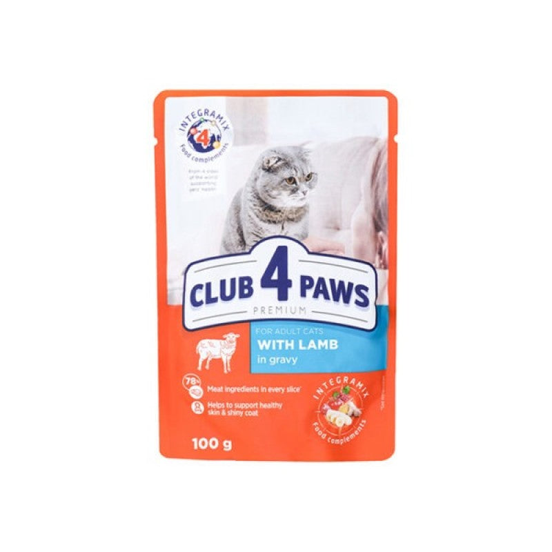 CLUB 4 PAWS PREMIUMfor adult catsWITH LAMB IN GRAVY 100g