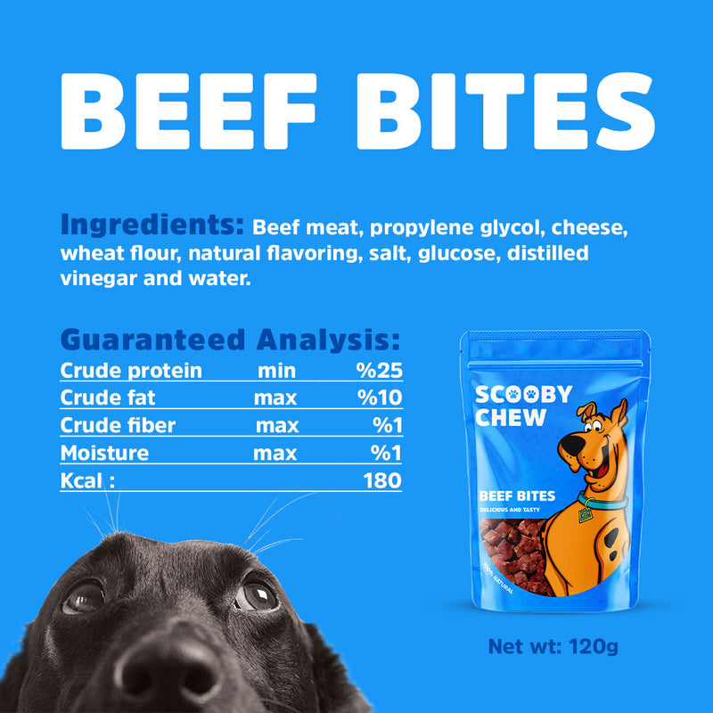 Scooby Chew Beef Bites - Dog Treats 120g