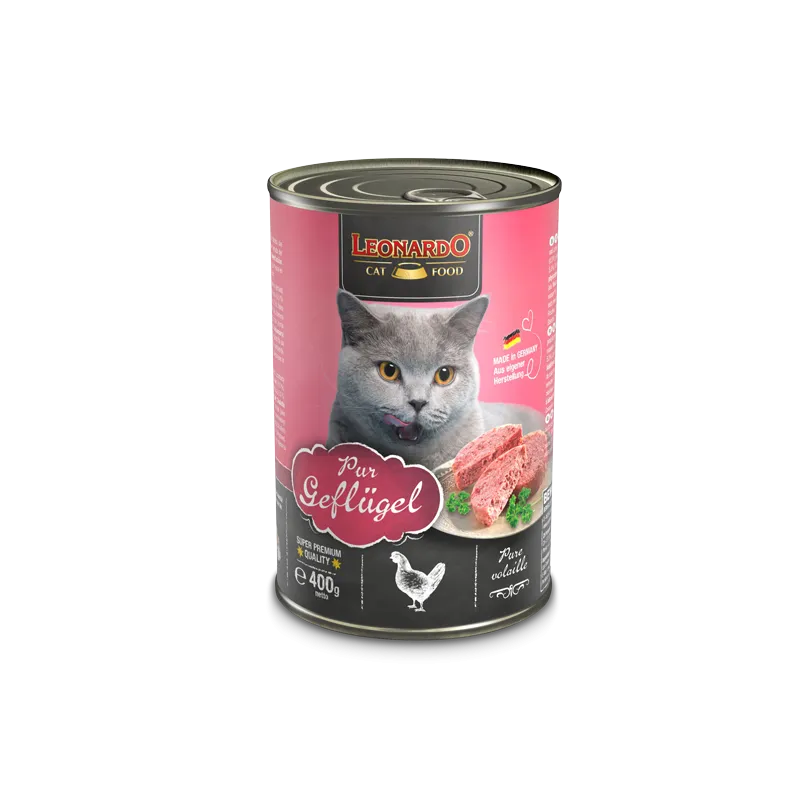 LEONARDO CAT WET FOOD for Adult Cats  400g (pure poultry)