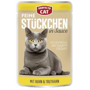 Perfecto Cat Feine Stuckchen in Sobe Mit Huhn & Truthahn 100g