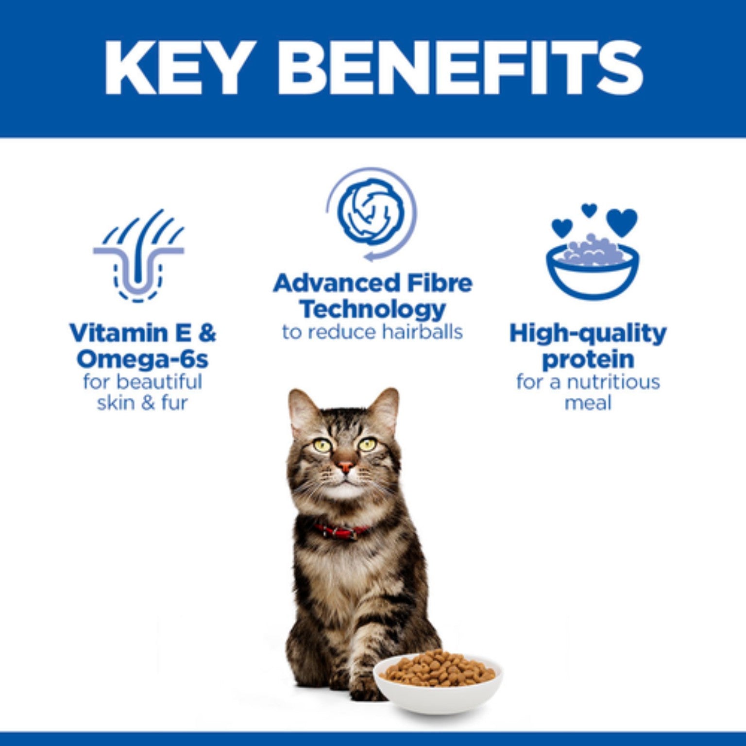 Hill’s Science Plan
Hairball & perfect
coat adult cat food
with chicken 1.5kg