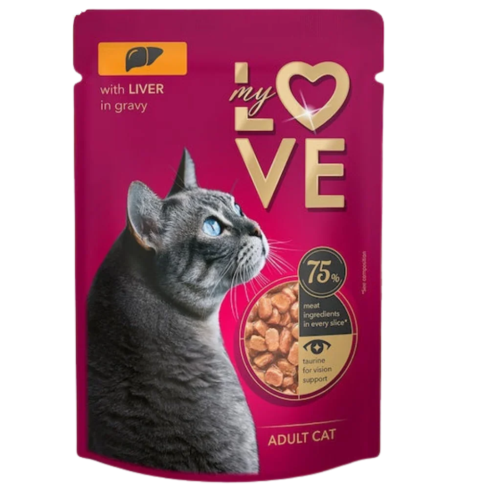 My Love Wet Food For Adult Cat With Liver In Gravy 85g