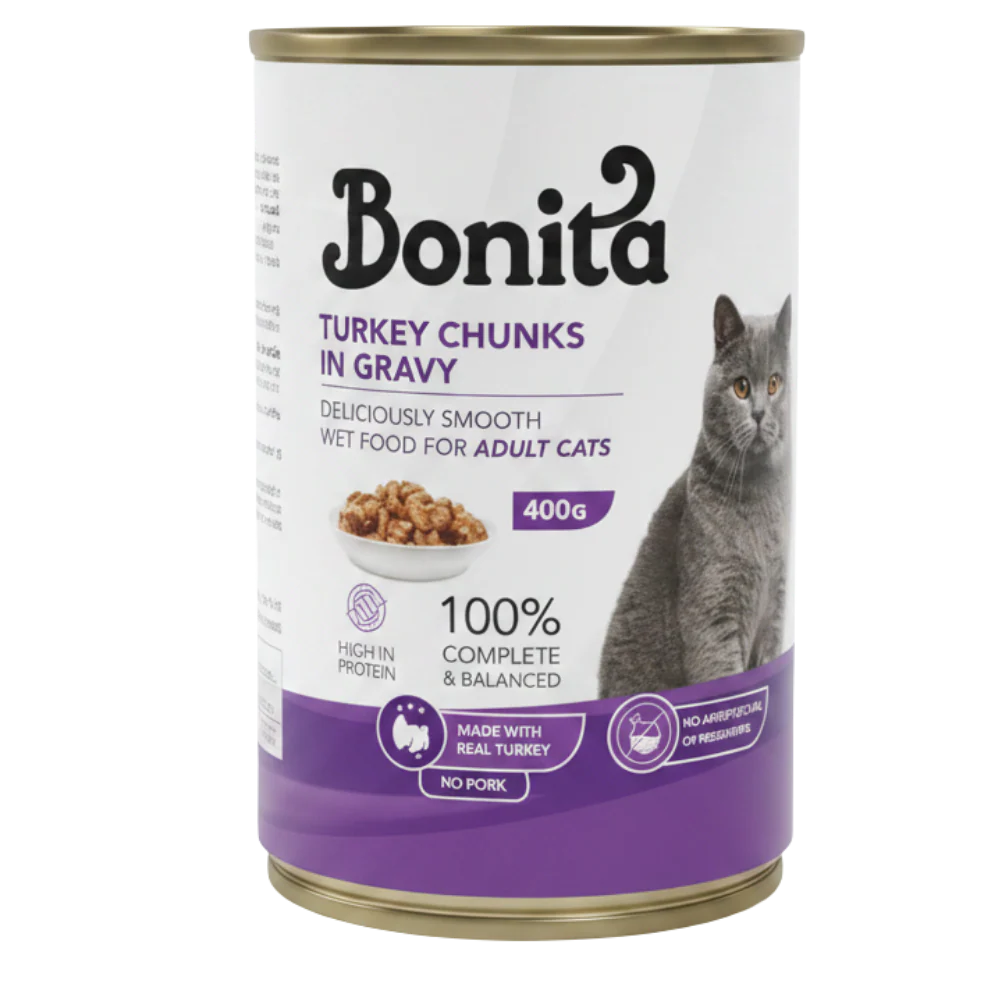 Bonita Wet Food Turkey Chunks In Gravy 400 G