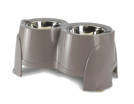 Savic Ergo Feeder Large | Raised Dog Feeder - Warm Grey