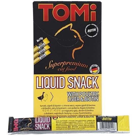 Tomi Liquid snack with poultry liver and biotin 8*15