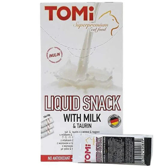 Tomi liquid snack with milk and taurine 10*10g