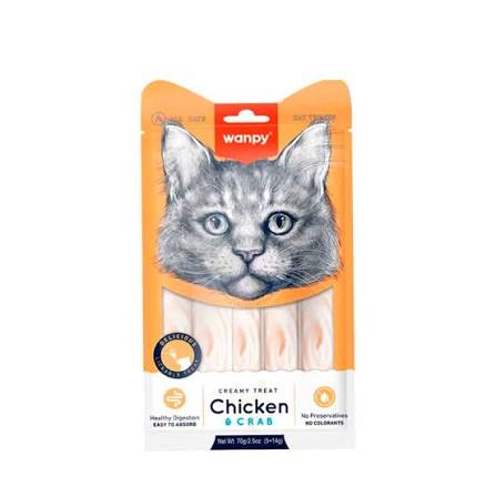 Wanpy Creamy Treat With Chicken And Crab 5pieces x 14gm