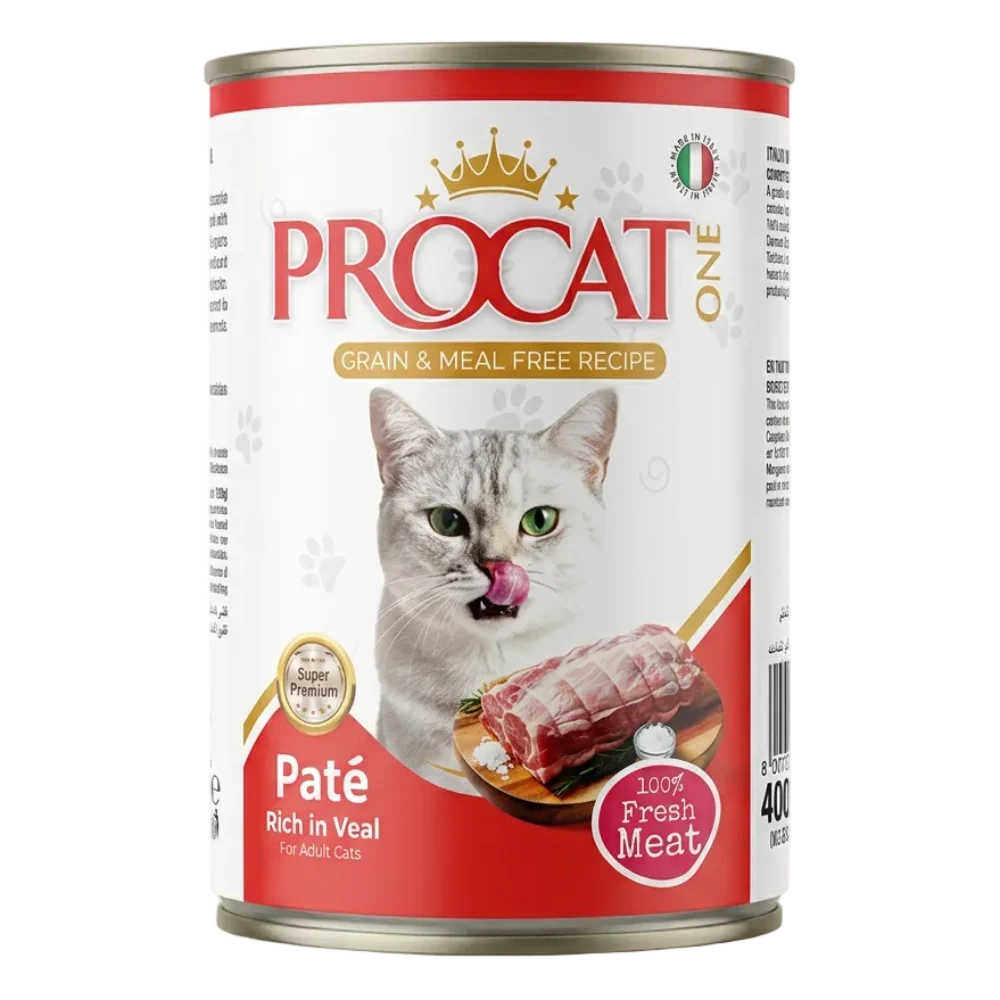Procat One Wet Food for Adult Cat Pate Rich in Veal 400g