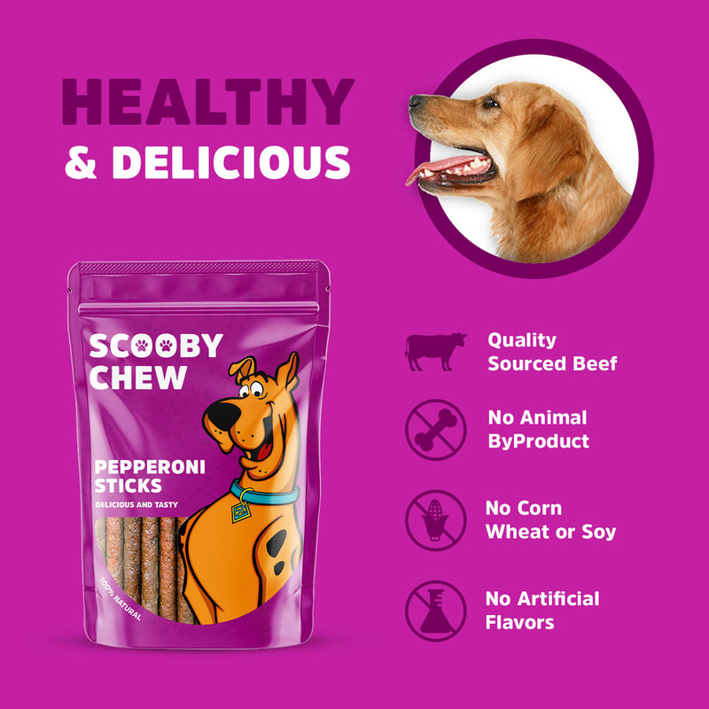 Scooby Chew Pepperoni Sticks - Dog Treats 120g