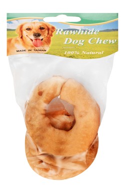 Rawhide Dog Chew Bone-2 Rings FY-87735C