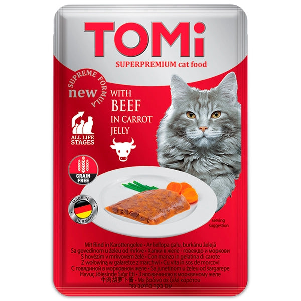 Tomi Pouch Beef in Carrot Jelly Cat 100g