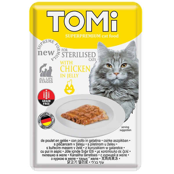 Tomi Pouch Sterilised Chicken in Jelly Cat 85g