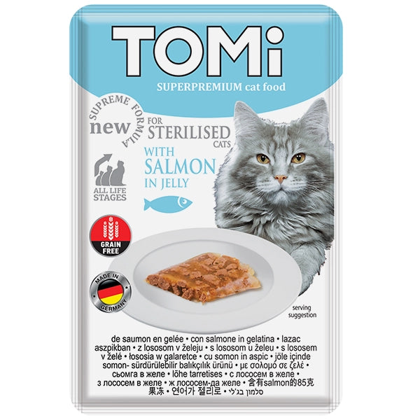 Tomi Pouch Sterilised Salmon in Jelly Cat 85g