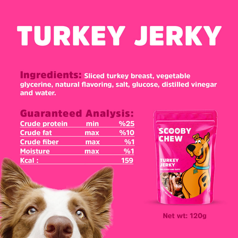 Scooby Chew Turkey Jerky - Dog Treats 120g
