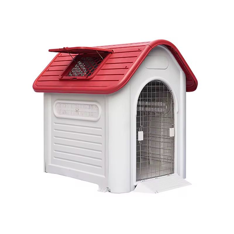 Naomi Plastic dog house with metal door and sky window 419b 