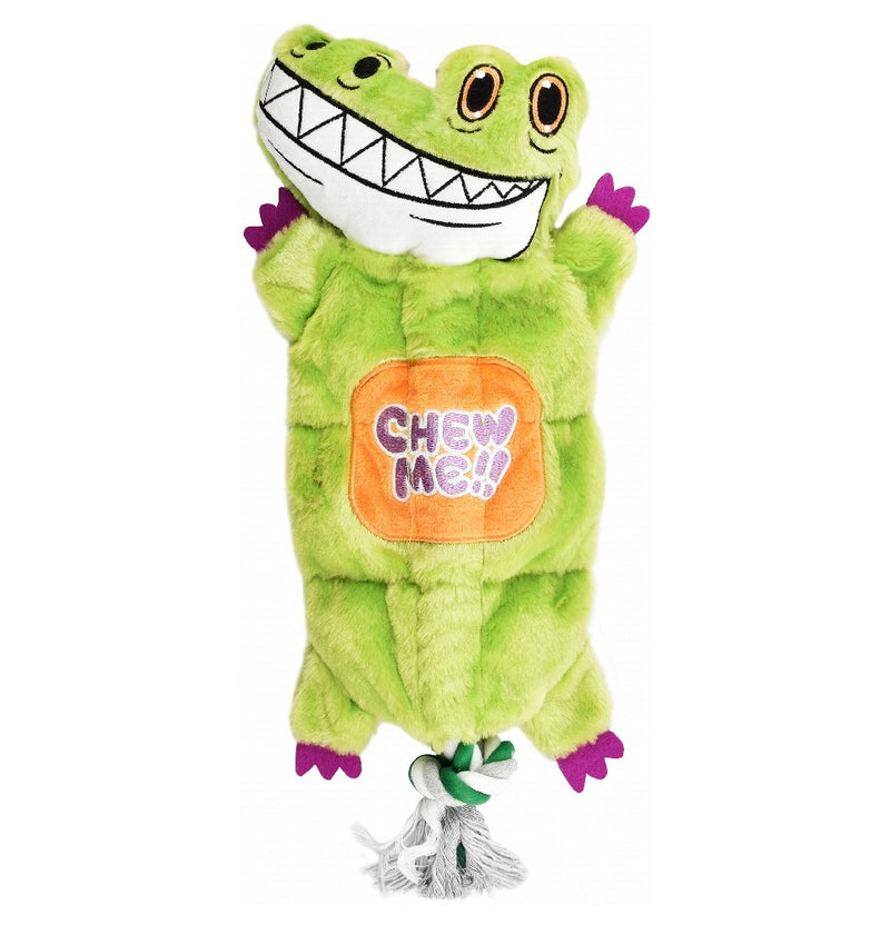 Soleil Green Crocodile Shaped Dog Plush Toy -